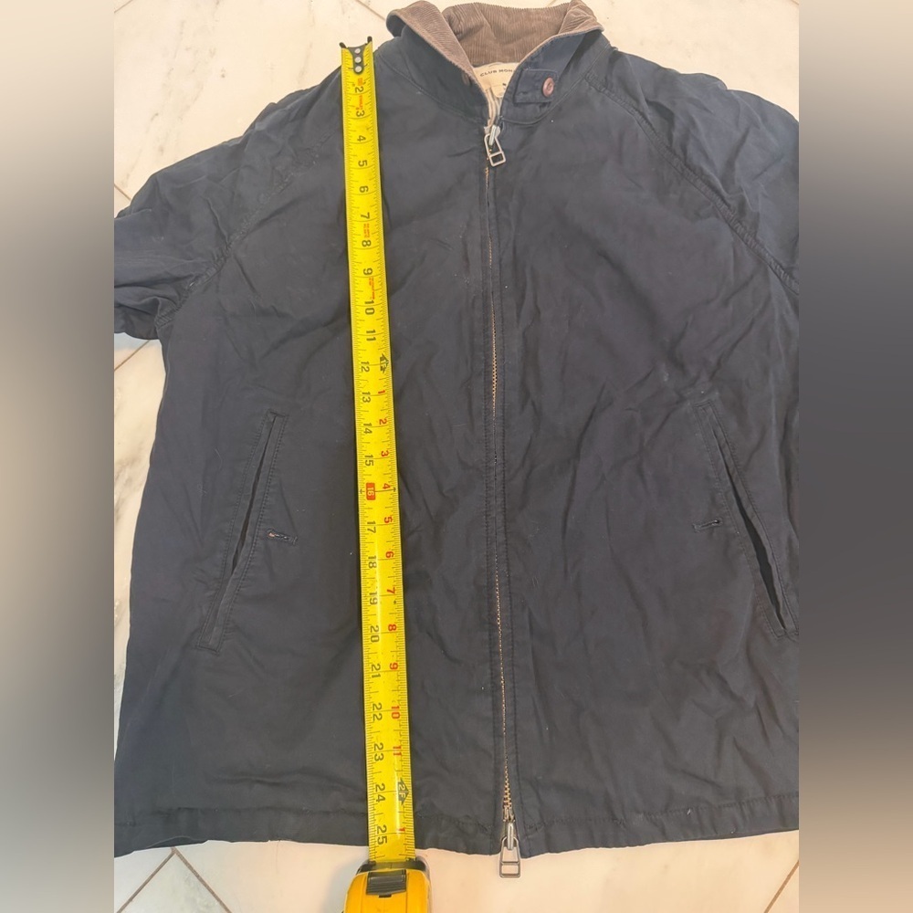Club Monaco Women’s XL Navy Blue Canvas Jacket w/Tan Corduroy Collar 100% Cotton - Picture 5 of 8